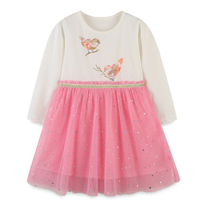 Screen Princess Dress printed long sleeved children's skirt