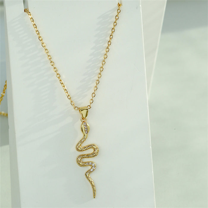 Fashion Simple Gold Color Snake Pendant Necklace