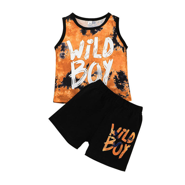 Summer Boys' Vest and Shorts Two Piece Set
