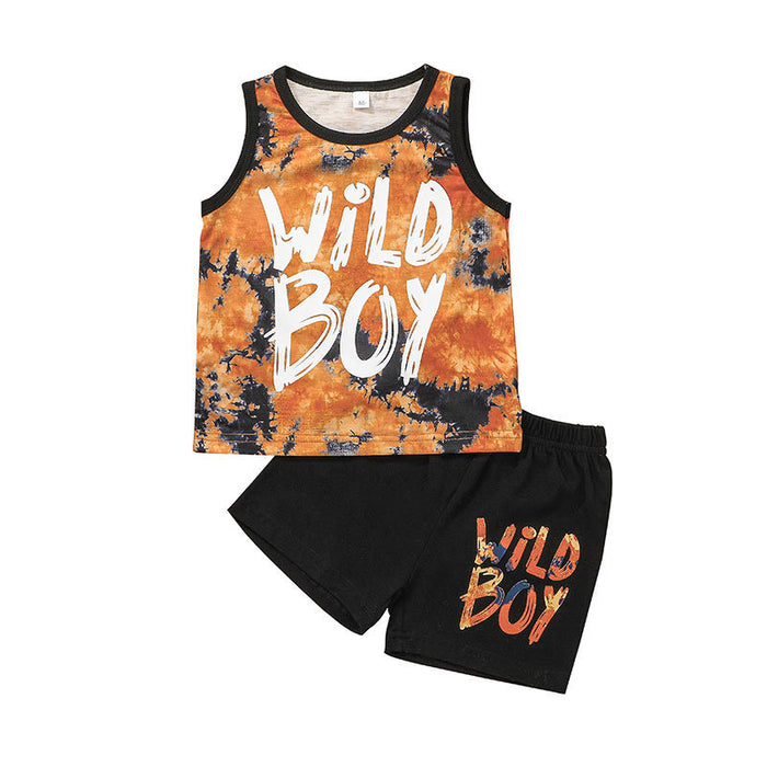 Boys Summer Shorts Sports Vest Shorts Set