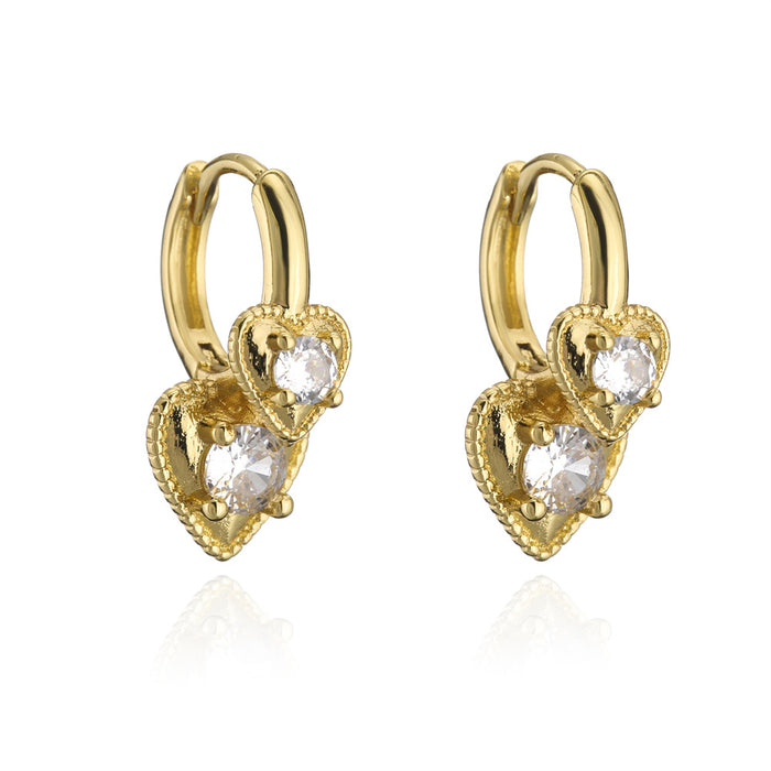 Popular Personalized Love Earrings Zircon Female Earrings
