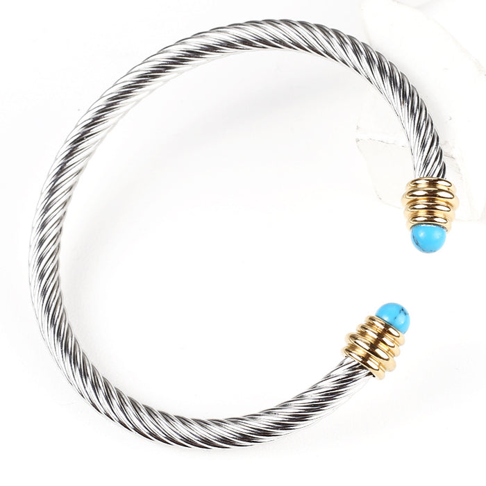 Titanium Steel Cable Bracelet Elastic Twist C Shape Bracelet Bangle