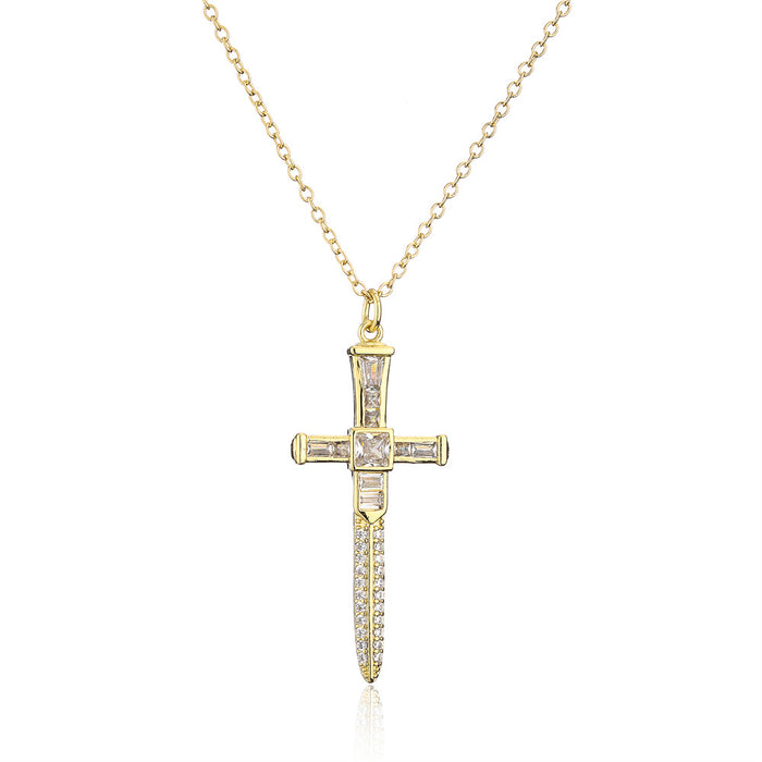 Popular Religious Zircon Cross Necklace