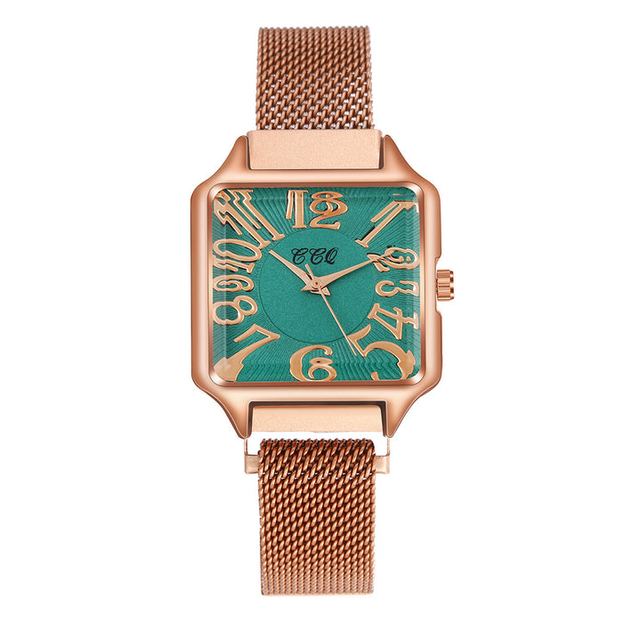 New Stainless Steel Women Wristwatch Quartz Fashion Casual Clock LLZ20791