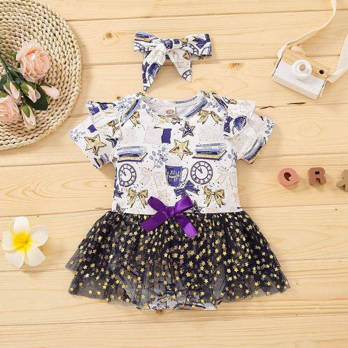 Spliced mesh two-piece children's set