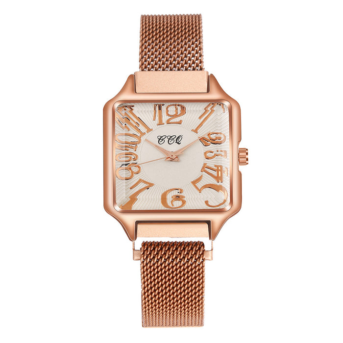 New Stainless Steel Women Wristwatch Quartz Fashion Casual Clock LLZ20791