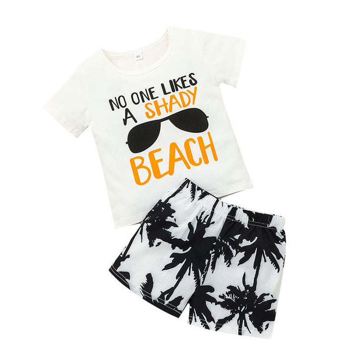 Summer Beach Shorts Top Two-piece Set for Boys