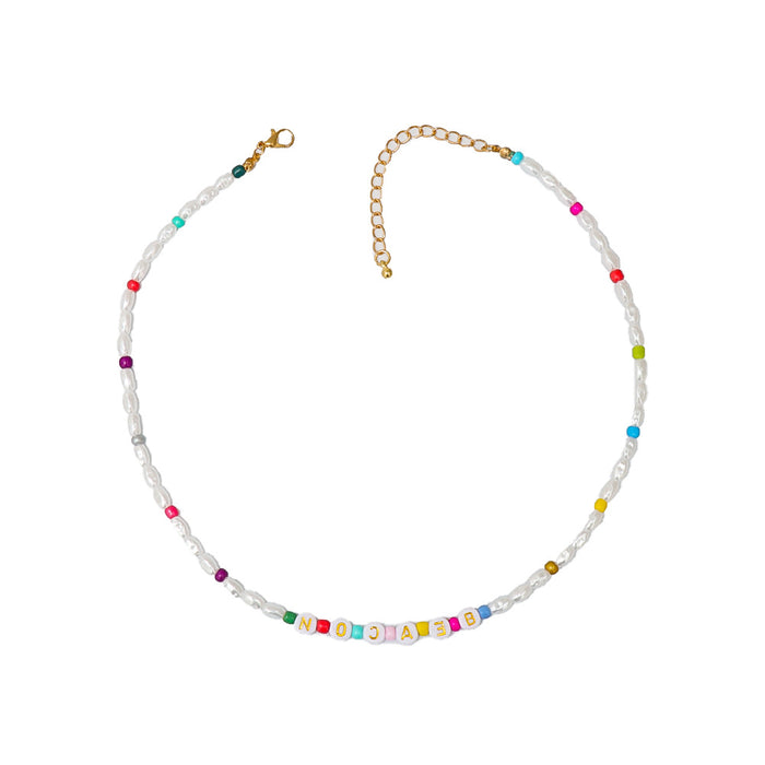 Women's Jewelry Ethnic Letter Contrast Necklace