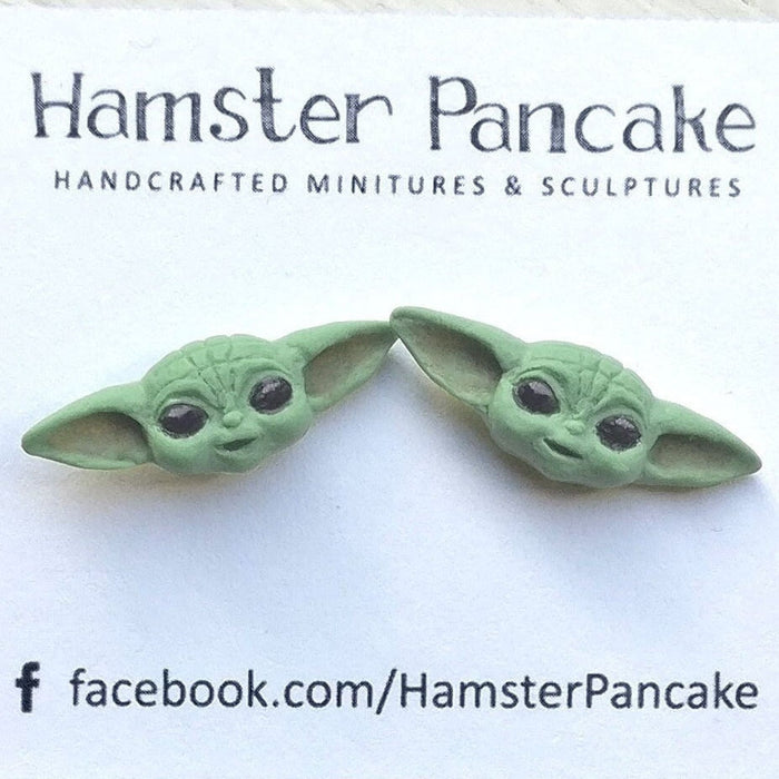 New Grogu Head Stud Yoda Earrings