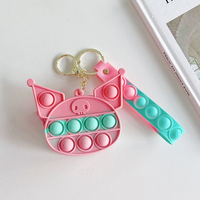 Cartoon creative silicone mini bag rabbit pendant keychain