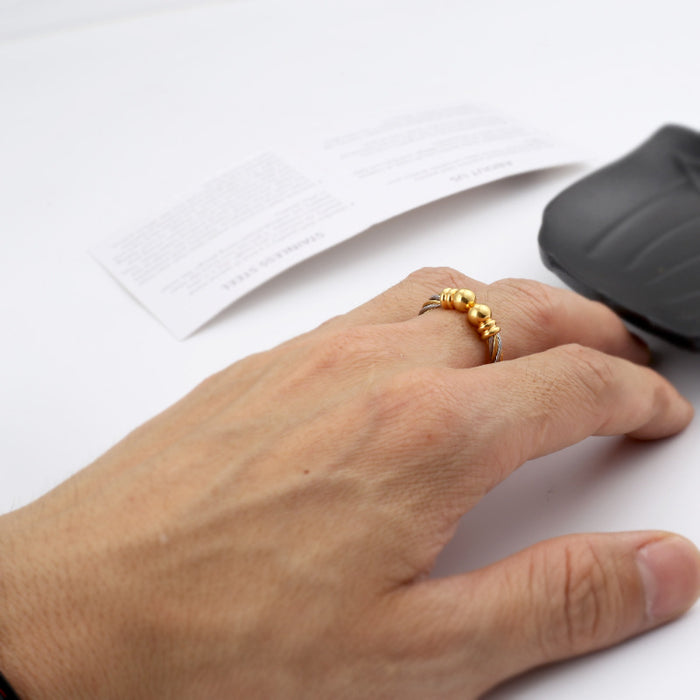 New Stainless Steel Gold Color C-stripe Woven Bracelet Bangle