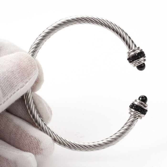 New Simple Twisted Pair Fashion Personality Titanium Steel Bracelet Bangle