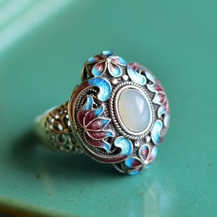 Imitation Hetian Jade Ring Women's National Style Jewelry