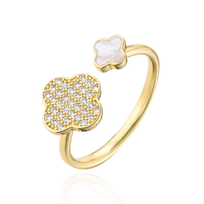 New Fashion Personalized Flower Geometric Opening Ring