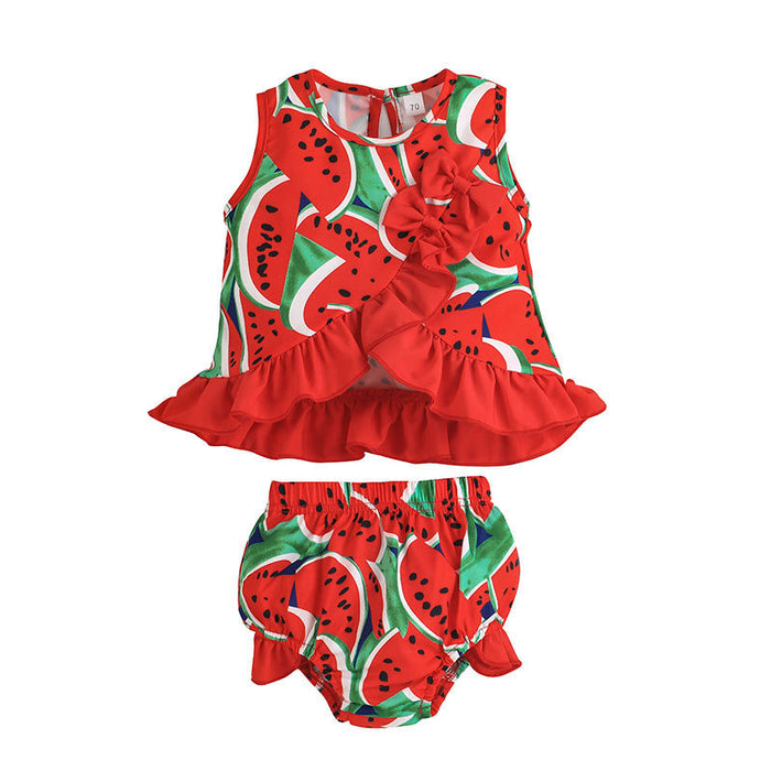 Baby Watermelon Pattern Vest Top and Briefs Set