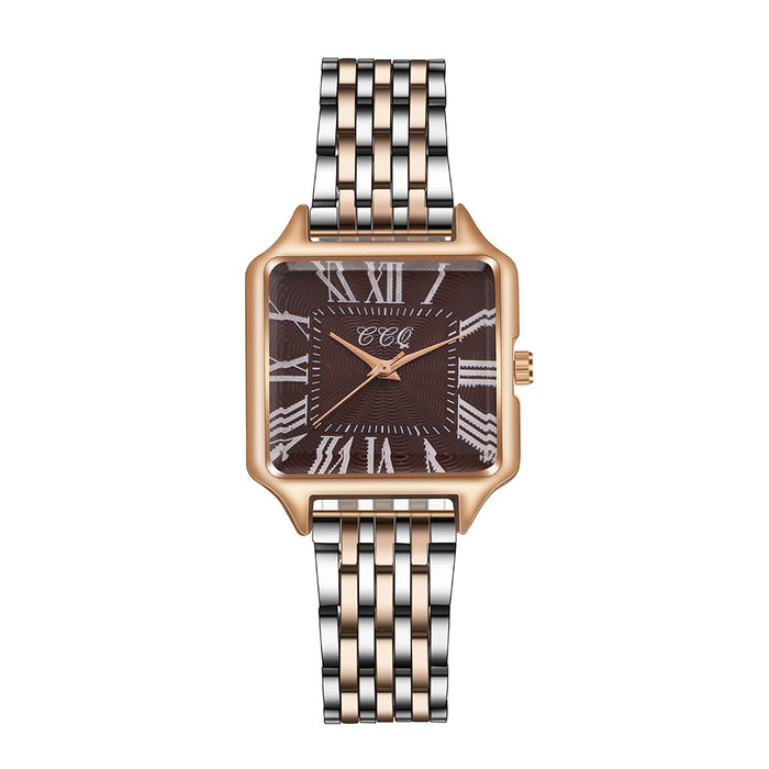 Fashionable and Versatile Square Roman Digital Quartz Watch Llz20793