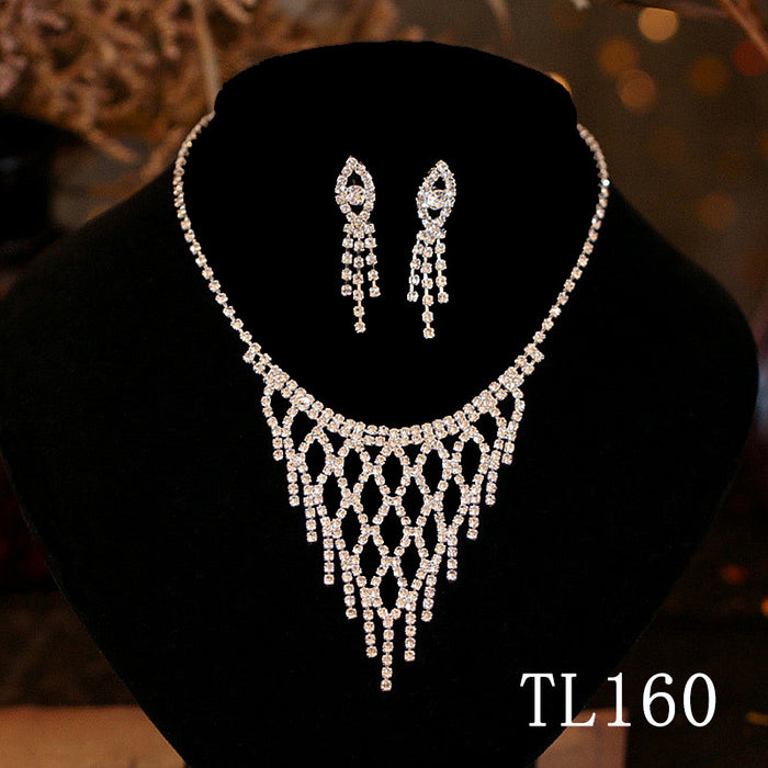 New women's Jewelry Wedding Dress Earrings Necklace Set