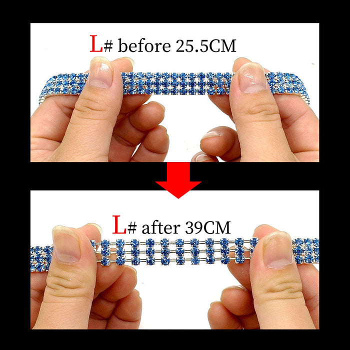 27Pcs Rhinestone Pet Collars