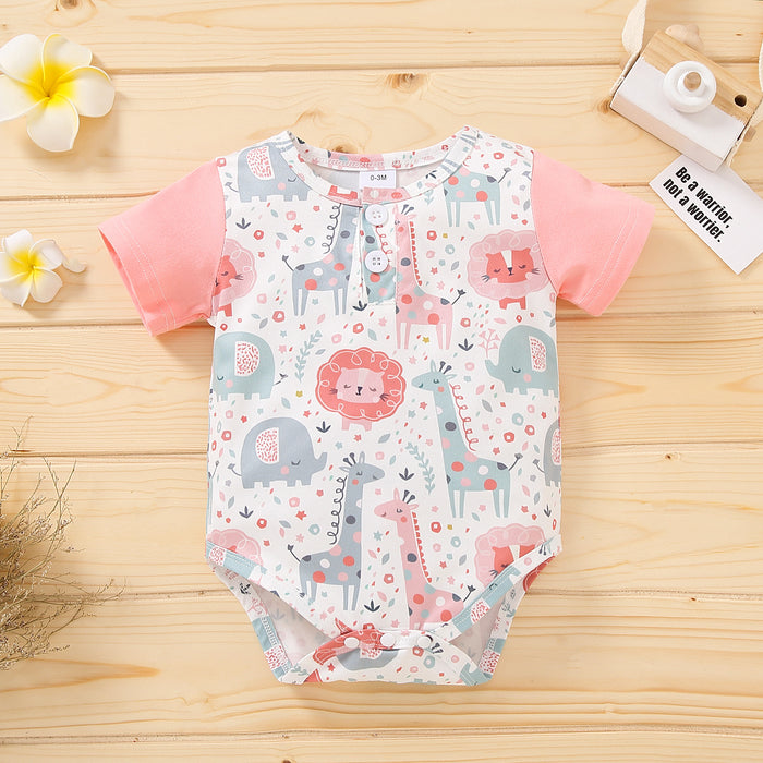 Girls' animal design Short Sleeve