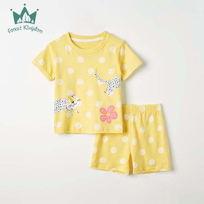 Children's set boys' and girls' short sleeved Shorts Set