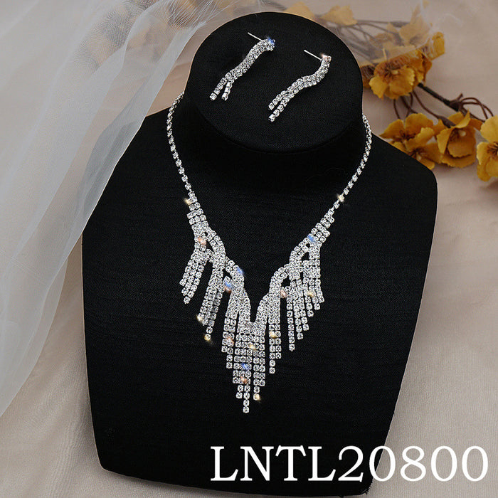 Fashion Female Jewelry Exquisite Tassel Necklace Earring Set