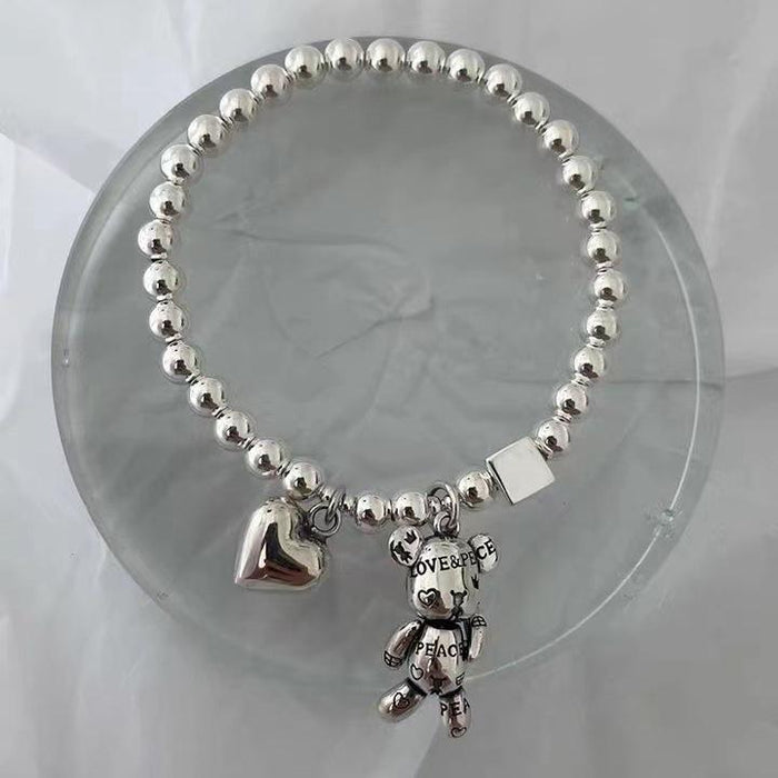 Minority Design Sense Round Bead Love Violence Bear Bracelet