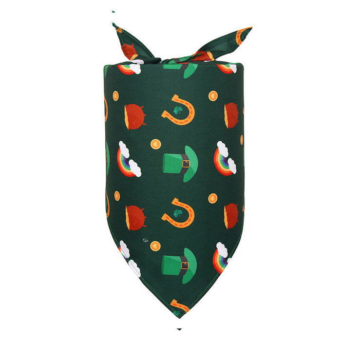 Clover St Patrick's Day Irish day pet cat dog triangle scarf