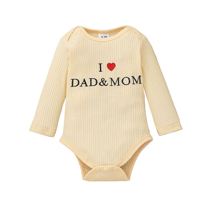 Baby I Love Mom & Dad Long Sleeve Cotton Bodysuits