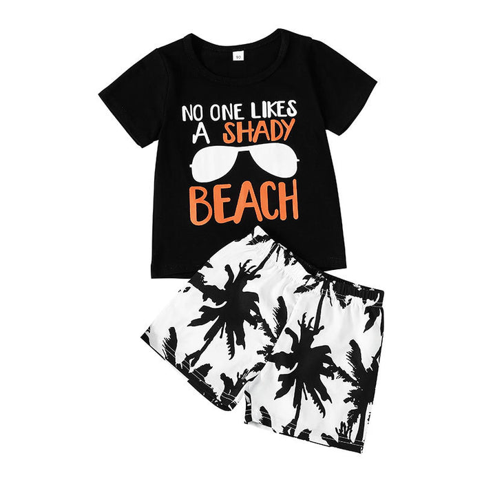 Summer Beach Shorts Top Two-piece Set for Boys