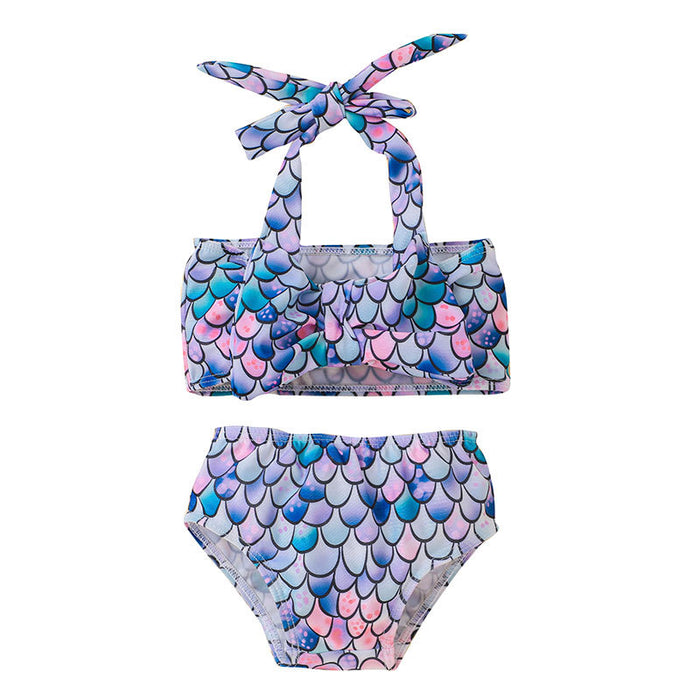 Girls Suspender Swimsuit Two Piece Set Floral Baby Girl Bikini Set