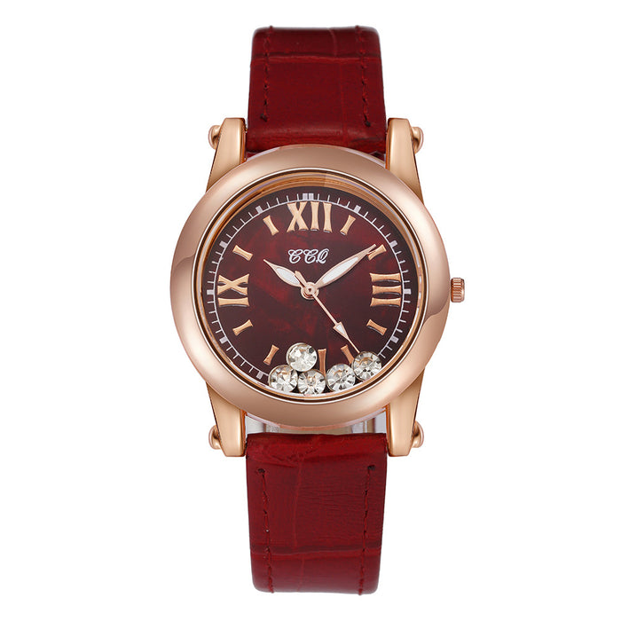 Fashion Women Wristwatch Leather Band Quartz Casual Clock LLZ20810
