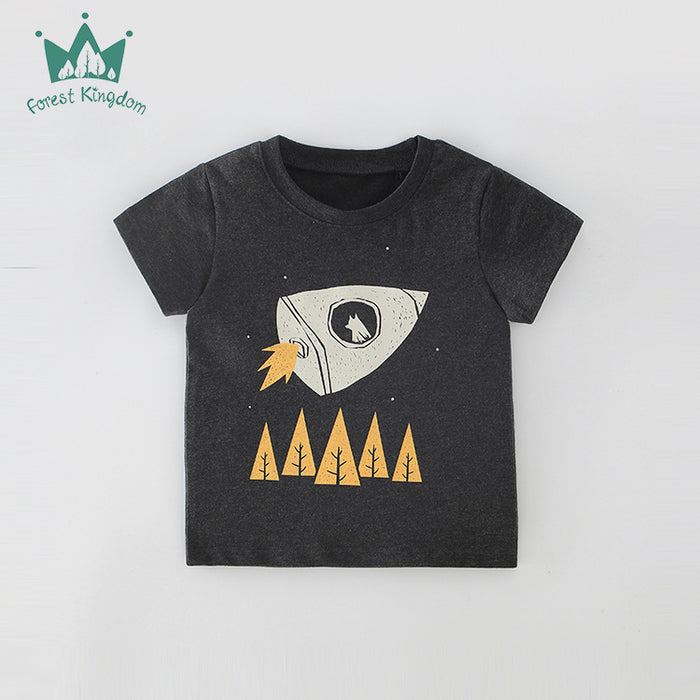 Short sleeve T-shirt for boys round neck