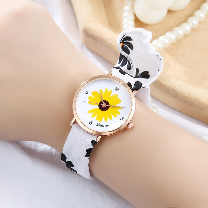 Fashion Daisy Ribbon Winding Cloth Bandage Women's Watch Llz20800