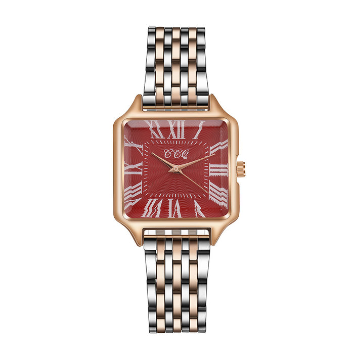 Fashionable and Versatile Square Roman Digital Quartz Watch Llz20793