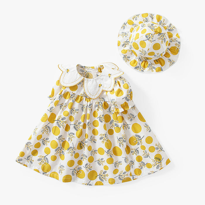 Wave point baby collar small skirt thin princess skirt