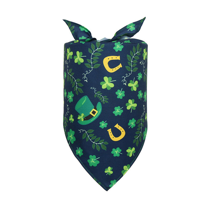 Clover St Patrick's Day Irish day pet cat dog triangle scarf