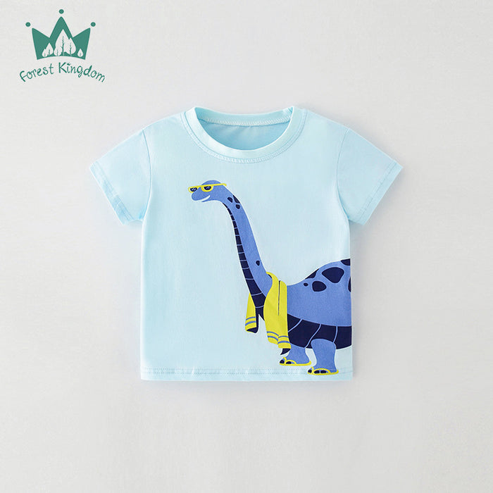 Boys' round neck cotton T-shirt