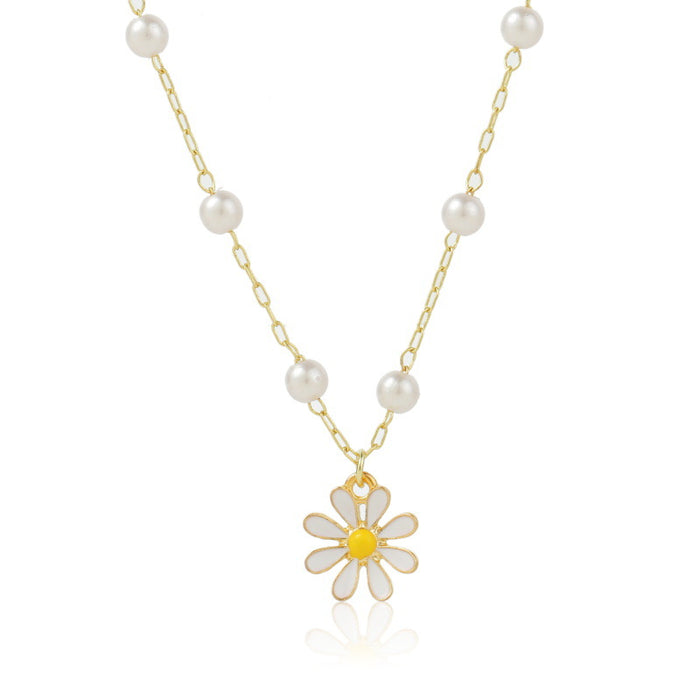 New Women's Necklace Sweet Little Fresh Flower Pendant Accessories