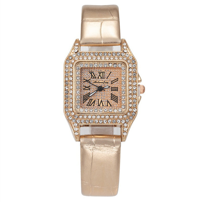Simple Small Square Diamond Sky Star Women's Fashion Belt Watch Llz20018