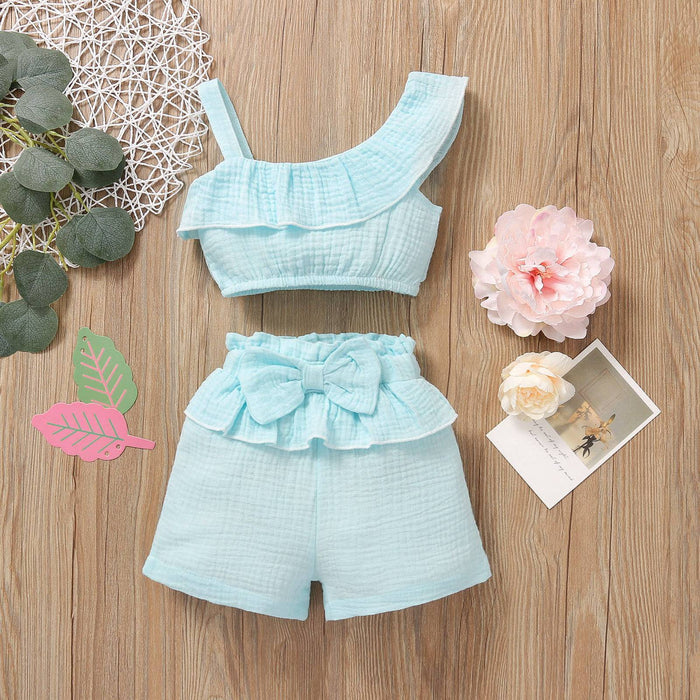 Solid color suspender female baby suit