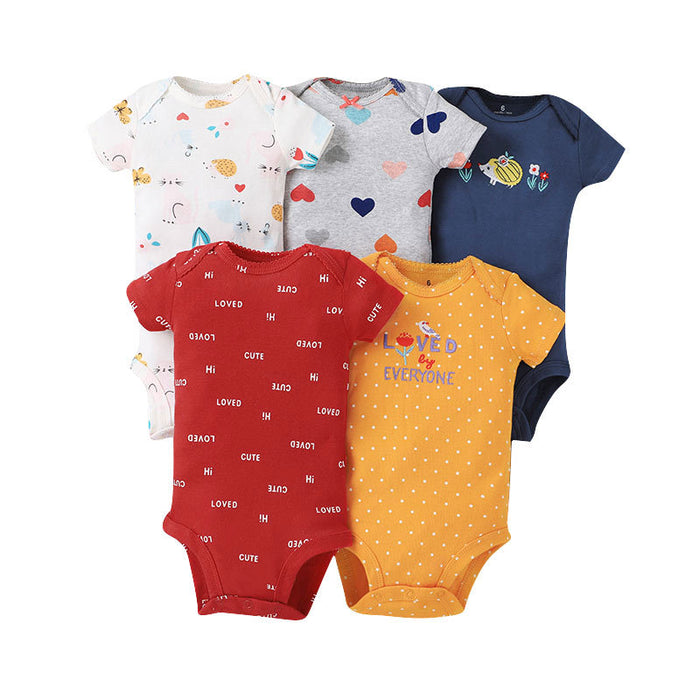 5pc Pack Cartoon Baby Summer Jumpsuit