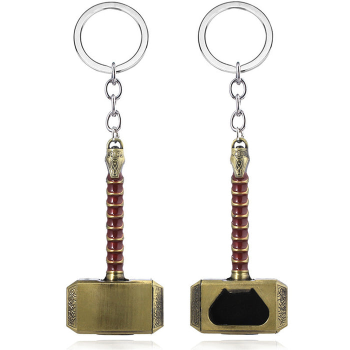 Creative Thor Hammer Bottle Opener Key Chain Metal Pendant