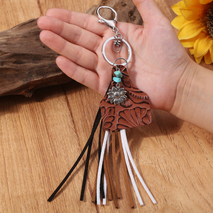 Western style keychain tassel handmade personalized jewelry