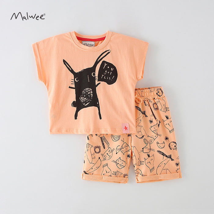 Boys' short sleeved shorts two piece set