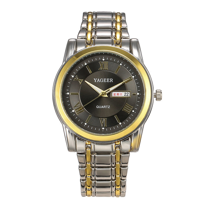 New Men's Watch Fashion Luminous Double Calendar Display Quartz Watch Llz20798