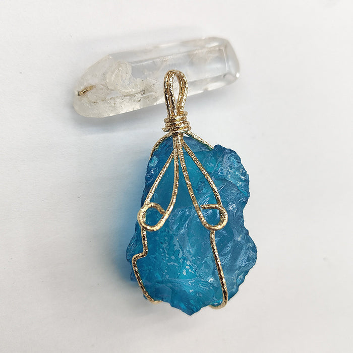 Natural Raw Irregular Stone Handmade Pendant