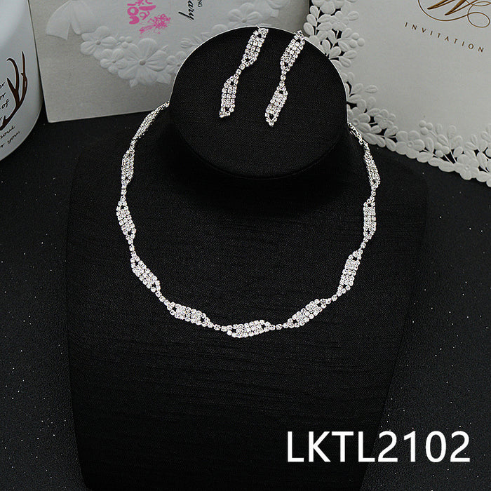 New Female Jewelry Rhinestone Necklace Set Accessories