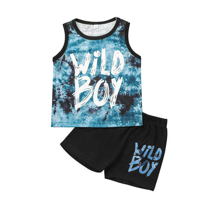 Boys Summer Shorts Sports Vest Shorts Set