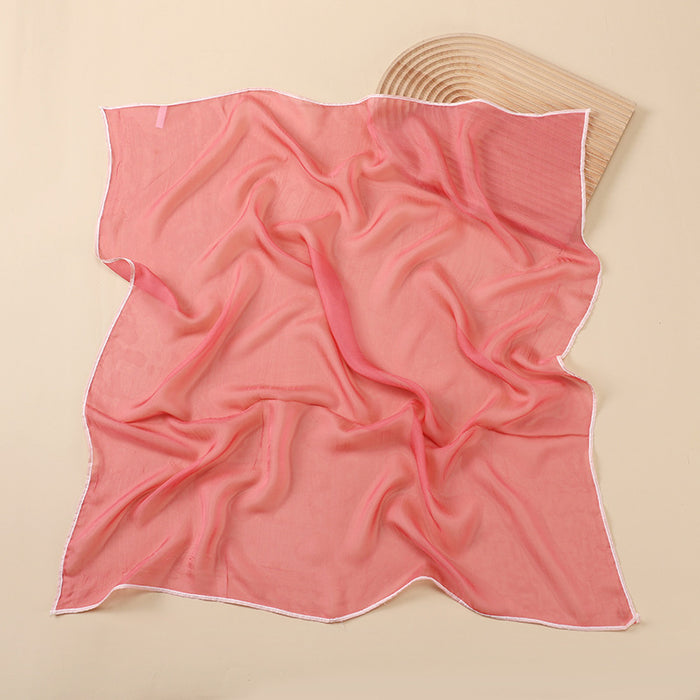 Simple Style Solid Color Thin Cloud Yarn Small Square Scarf