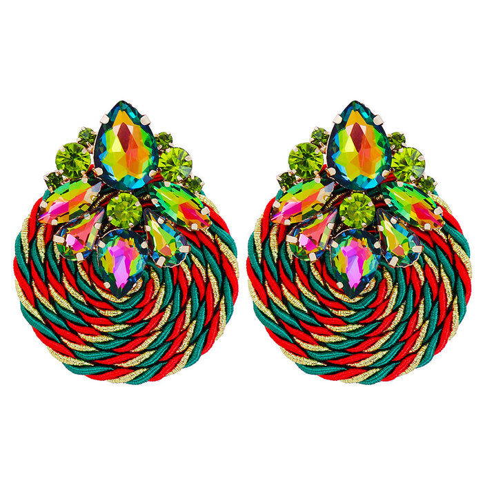 New fashion personalized hand woven women's Round Earrings